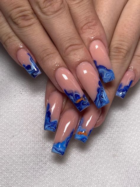 Blue Acrylic Nails, Cute Acrylic Nail Designs, Long Acrylic Nails Coffin, Bling Acrylic Nails, Acrylic Nails Coffin Short, Summer Acrylic Nails, Clean Nails, Square Acrylic Nails, Coffin Nails Designs