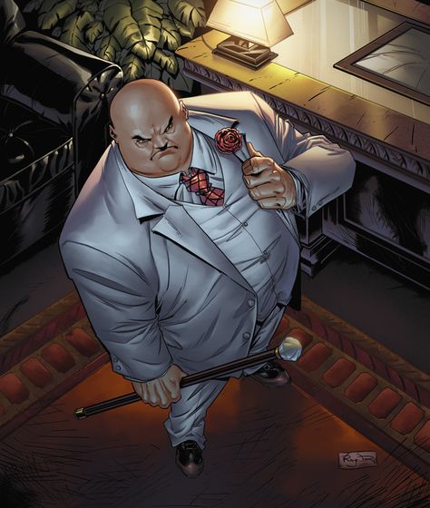 Kingpin. Commissioned for Upperdecks Legendary card building game Clrs by Jay David Ramos KINGPIN Daredevil Villains, Kingpin Marvel, Marvel Kingpin, Daredevil Marvel, Daredevil Comic, Wilson Fisk, Marvel Knights, Greatest Villains, Marvel Daredevil