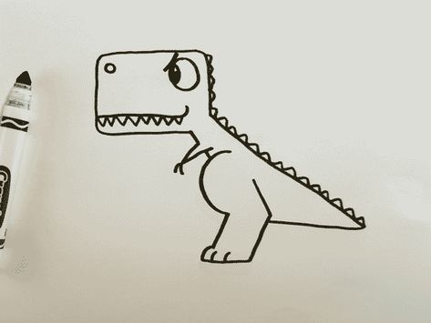 🦖 How to Draw a T-Rex Dinosaur | Easy Drawing for Kids - Otoons.net T Rex Step By Step Drawing, How To Draw A Trex Dinosaur For Kids, How To Draw A T Rex Easy, Drawing A Dinosaur Easy, How To Draw A Trex Dinosaur Easy, Chalk Dinosaur Drawing, Easy Drawing Dinosaur, Drawing Dinosaurs Easy, Easy To Draw Dinosaur