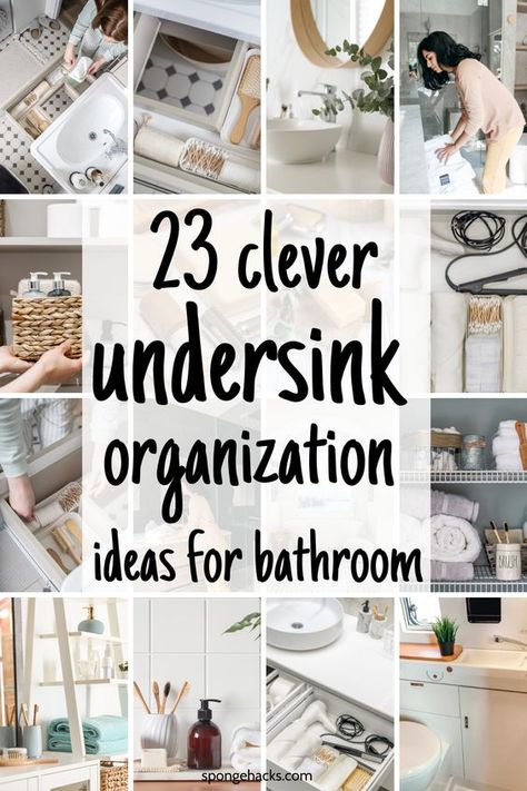 Organization Ideas For The Bathroom, Under Sink Organization Ideas, The Bathroom Ideas, Bathroom Sink Storage Ideas, Organize Under Bathroom Sink, Bathroom Counter Storage, Bathroom Under Sink Organization, Under Bathroom Sink, Bathroom Vanity Organization