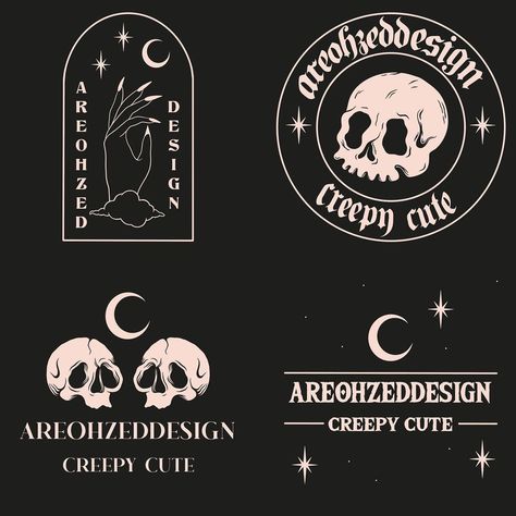 Goth Logo Design, Logo Rebranding, Witchcraft Design, Mystic Logo, Logo Reference, Whimsical Logo, Covers Facebook, Nail Business, Business Branding Inspiration