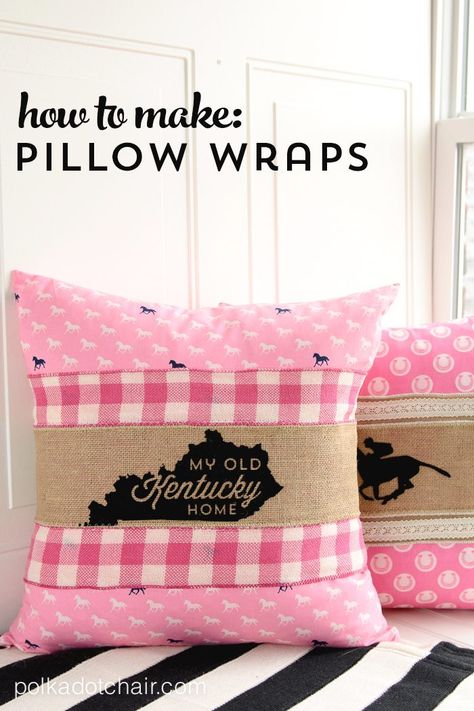 How to use ribbon and burlap to make Pillow Wraps Pillow Wraps, Polka Dot Chair, My Old Kentucky Home, Beginner Sewing Projects Easy, Sewing Pillows, Burlap Pillows, Leftover Fabric, Sewing Projects For Beginners, Easy Sewing Projects