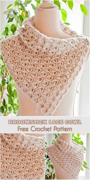 Broomstick Lace Cowl [Free Crochet Pattern] Corak Krusye, Broomstick Lace Crochet, Poncho Au Crochet, Broomstick Lace, Crocheted Shawl, Scarf Ideas, Crochet Neck Warmer, 3 Cats, Crochet Clothing