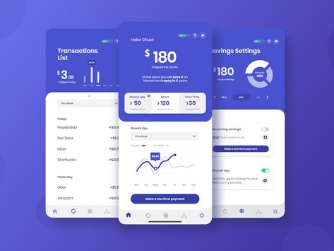 App Dashboard Ui, Desain Ux, Financial Apps, Dashboard App, Ui Design Mobile, Saving App, Mobile App Design Inspiration, App Interface Design, Finance App