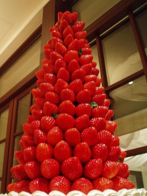 Strawberry Tower Strawberry Tower Dessert, Strawberry Tower, Fruit Carving, Crazy Girls, Strawberries, Raspberry, Bridal Shower, Tower, Carving