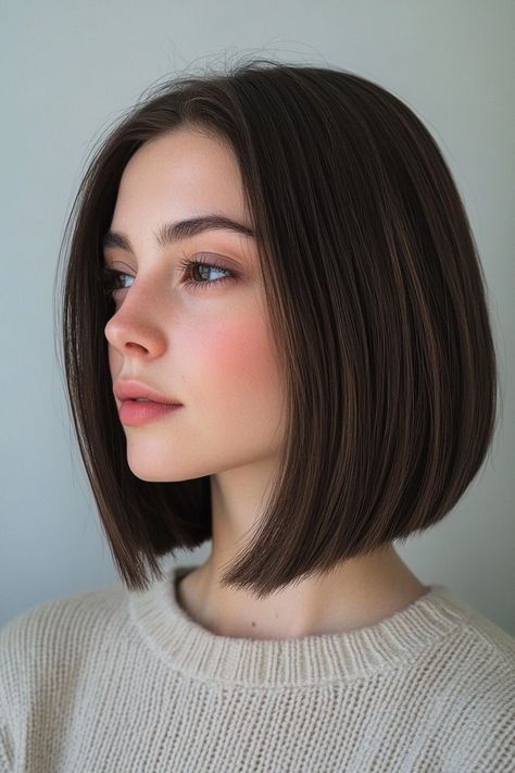 Bob Variations, Shoulder Length Bob Haircut, Elegant Edgy, Sleek Short Hair, Diy Hair Dye, Haircuts Women, Graduated Bob Haircuts, Bob Ideas, Line Bob Haircut