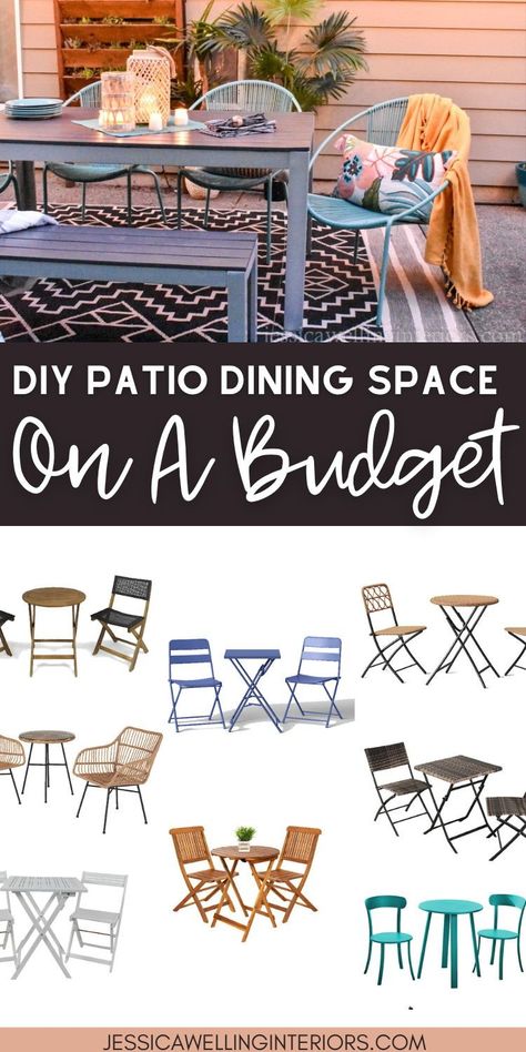 Small Outdoor Patio Dining Ideas. You can create your own outdoor oasis on your patio or even a tiny apartment balcony with these easy outdoor dining ideas! Small Patio Dining Ideas, Outdoor Patio Dining Ideas, Small Outdoor Dining Area, Patio Dining Ideas, Tiny Apartment Balcony, Small Outdoor Dining, Small Outdoor Patio, Outdoor Dining Ideas, Inexpensive Patio