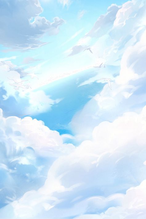 Cartoon Blue Sky White Clouds Download Blue Sky Photography, Blue Sky Wallpaper, Plan Image, Sky Digital, Sky Anime, Seni Dan Kraf, Iphone Wallpaper Sky, Blue Sky Background, Blue Anime