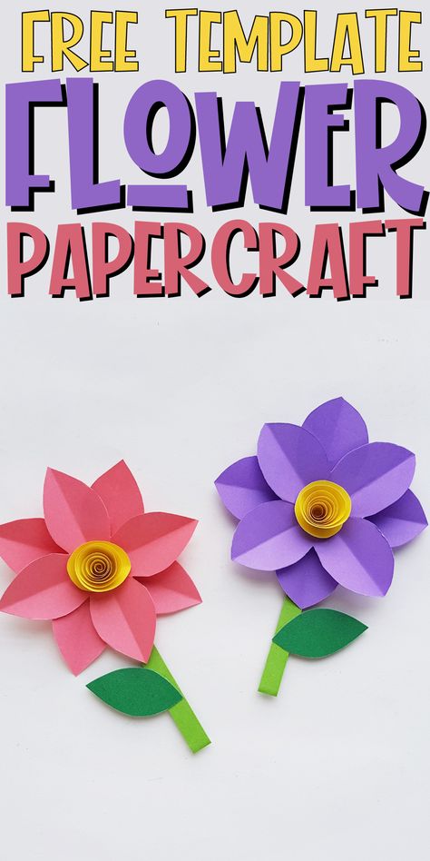 Flower Construction Paper Craft, Construction Paper Flowers For Kids, Easy 3d Flowers Paper, Kids Flower Craft, 3d Flower Craft, Easy Flower Crafts For Kids, Easy Origami Rose, Flower Making Crafts, Flowers Paper Craft