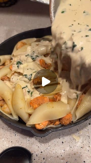 Seafood Network🦞🦐🦀🦑🐙🍤 on Instagram: "Shrimp and salmon stuffed shells!! 🐚  @crafterinakitchen" Salmon Stuffed Shells, Seafood Shells, Salmon Stuffed, Seafood Stuffed Shells, Alfredo Stuffed Shells, Chicken Alfredo Stuffed Shells, Chicken Stuffed Shells, Shells Recipe, Cheese Stuffed Shells