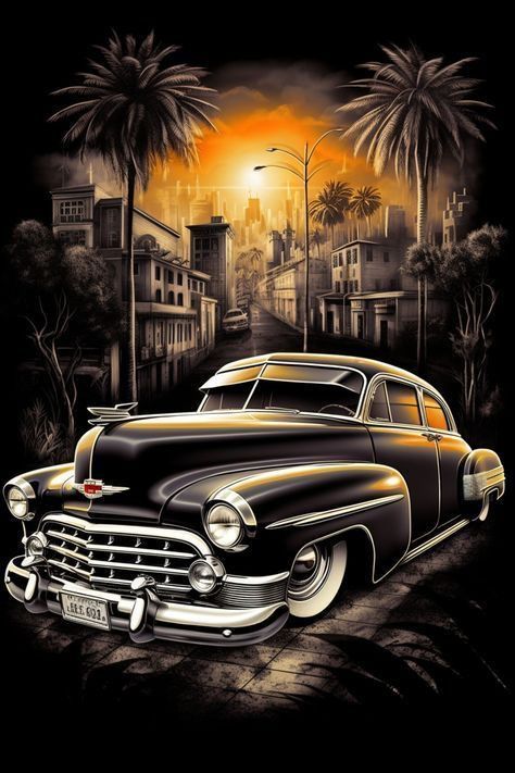 Low Rider Art, Rider Art, Car Drawing, Low Riders, Lowrider Cars, San Fernando Valley, Car Drawings, Low Rider, Lowrider