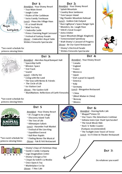 6 Day Disney World Itinerary, Disney Itinerary, Disney World Itinerary, Disney World Trip Planning, Disney World Map, Disneyland Vacation Planning, Disney World Guide, Disney Trip Surprise, Universal Trip