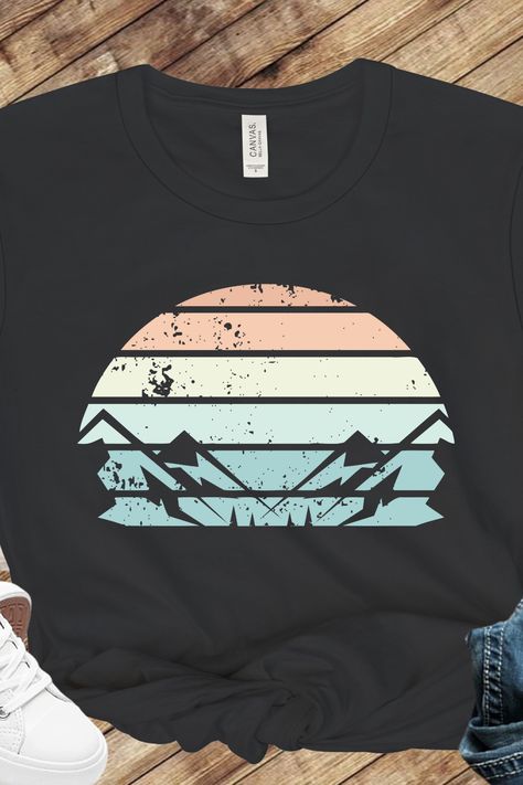 Fade Vintage Snowy Mountain Sunset Camping T-Shirt - Retro Outdoor Tee for Nature Lovers and Hikers, Perfect for Your Next Adventure Snowy Mountain Sunset, Western Wear Outfits, Snowy Mountain, Drinking Quotes, Mountain Sunset, Snowy Mountains, Nature Lovers, Western Wear, Nature Lover