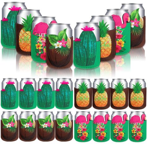 PRICES MAY VARY. Tropical Hawaii Can Sleeves: what you will receive are 20 pieces of tropical Hawaii can cooler sleeves, available in 4 styles, 5 pieces of each style, which are enough for your daily using and replacement demands, adding attractive embellishments for your bottles Hawaii Theme Design: Hawaiian luau cooler sleeves for cans take Hawaiian luau as the theme, available in flamingo, coconut, pineapple, cactus shapes, featuring with a realistic visual effect that easily attracts attenti Cactus Shapes, Pineapple Tumbler Ideas, Custom Tropical Yeti Cup, Tropical Tumbler, Beach Wedding Party, Hawaiian Sublimation Tumblers, Pineapple Tumbler, Hawaii Theme, Hawaiian Gifts