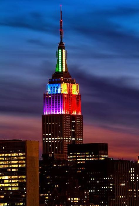 Empire State Building ..for Gay Pride Day! New York Pride, Pride Week, Pride Day, Marriage Equality, I Love Ny, I ❤ Ny, Concrete Jungle, New York State, Big Apple