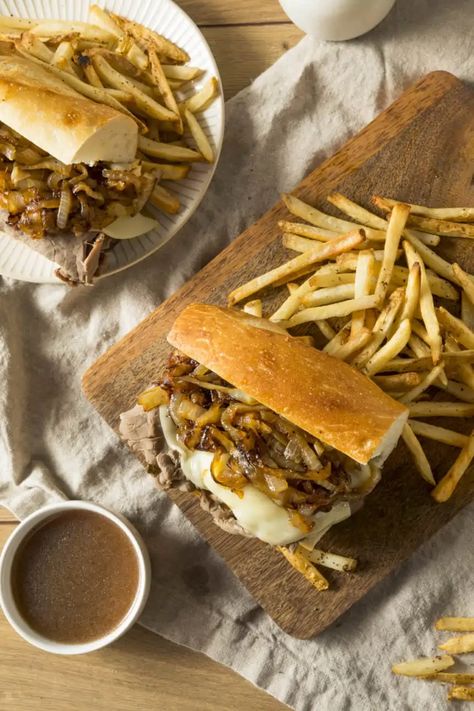 Copycat Mcalister's French Dip Sandwich - Making Frugal FUN French Dip Sandwich Crockpot, Slow Cooker French Dip, Beef Rump Roast, Orange Chicken Crock Pot, French Dip Sandwiches, Dip Sandwiches, Nuggets Recipe, French Dip Sandwich, Deli Sandwiches