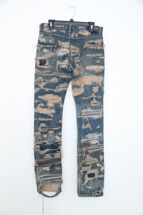 Pant Patches, Handmade Jeans, Custom Pants, Undercover Jun Takahashi, Jun Takahashi, Jeans Street Style, Kei Fashion, Rockstar Jeans, Men's Bottoms