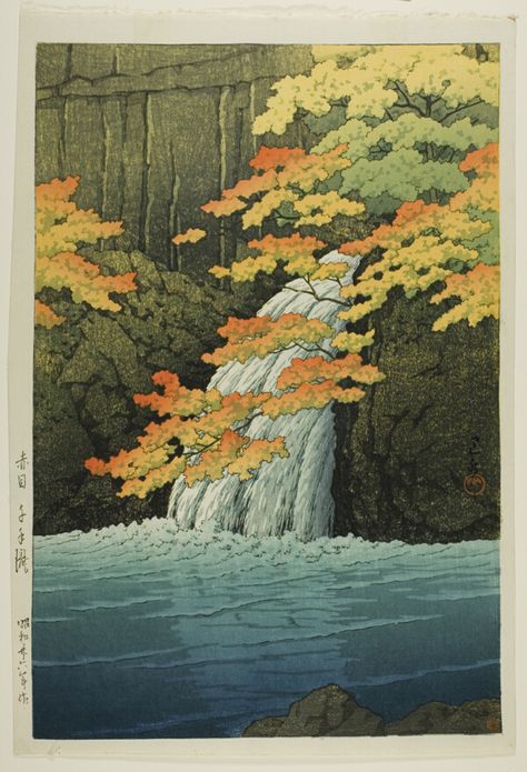 Senju Waterfall, Akame (Akame Senjudaki) | The Art Institute of Chicago Shin Hanga, Kawase Hasui, Japan Wall Art, Modern Art Movements, Traditional Ink, Japanese Artwork, Japanese Wall Art, The Art Institute Of Chicago, Eastern Art