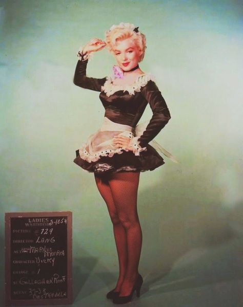 Marilyn Monroe Wardrobe Tests | Historical Pictures No Business Like Show Business, Marilyn Monroe Costume, Rare Marilyn Monroe, Marilyn Monroe Art, Mae West, French Maid, Marilyn Monroe Photos, Marlene Dietrich, Maid Outfit