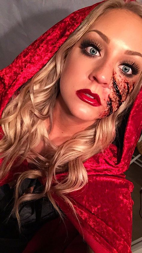 SFX Makeup Red Halloween Costume, Spx Makeup, Gore Makeup, Halloween Duos, Red Halloween, Birthday Cake Decorating Ideas, Theatre Makeup, Horror Makeup, Cake Decorating Ideas