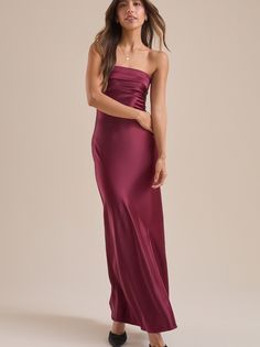 Wine Prom Dress, Winter Formal Dresses Long, Pink And Green Wedding, Wine Red Dress, Magenta Dress, Wine Dress, Top Satin, Winter Formal Dresses, Prom Dance