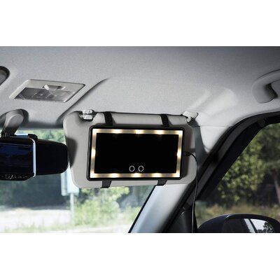 UNIVERSAL SIZE DESIGN-The size of makeup mirror is 10.2(L)*5.3(W)*0.4(H) inch, which suits for most of the sun visor of cars. Compact and lightweight design, easy to install and use, does not take up extra space inside the cars. Car Visor Mirror, Car Vanity Mirror, Mirror Clips, Travel Vanity, Car Sun Visor, Car Visor, Car Accessories For Women, Mirror With Led Lights, Makeup Mirror With Lights