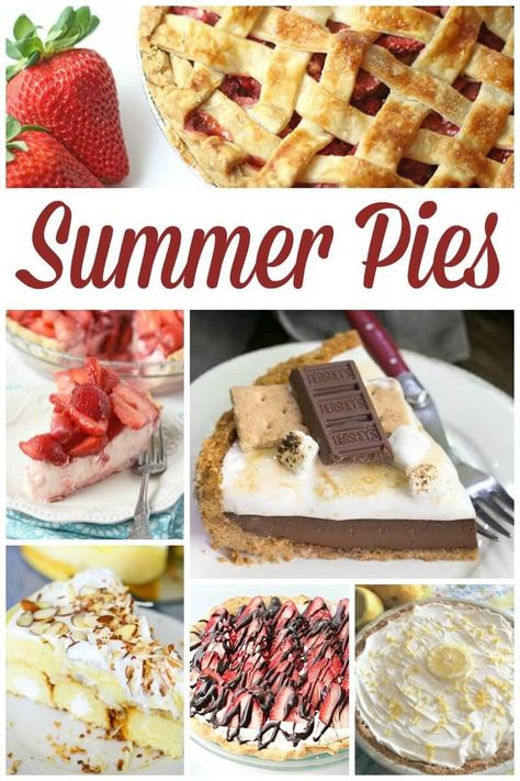 Summer Pies - Delicious Pie Recipes #pie #dessert Party Pies Recipe, Party Pies, Summer Pies, Summer Pie Recipes, Dessert Boards, Popular Pies, Dessert Pies, Dishes Recipe, Yummy Pie Recipes