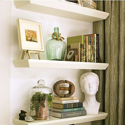 ONE ROOM CHALLENGE - design indulgence Wall Shelves Living Room, Styling Bookshelves, Shelf Arrangement, Floating Shelves Bedroom, Floating Shelves Living Room, Floating Shelf Decor, Shelf Decor Living Room, Floating Shelves Kitchen, Floating Shelves Bathroom