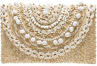 #affiliatead -- Mystique White Clutch -- #chic only #glamour always Clutches Purse, Pom Pom Purse, Summer Clutch, Boho Clutch, Bohemian Bag, Straw Purse, Woven Bags, White Clutch, Straw Clutch