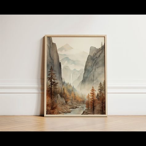 American Wilderness, Watercolour Nursery Art, Wall Art Fall, Alphabet Wall Art, Fall Wall Decor, Fall Wall Art, Yosemite Valley, Farmhouse Wall Art, Fall Home