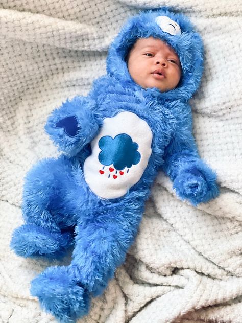 Carebears Grumpy, Halloween Costumes Spooky, Grumpy Care Bear, First Halloween Costumes, 1 Month Baby, Red Clouds, Bear Halloween, Bear Costume