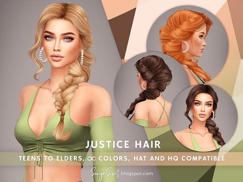 Justice Hair NOW PUBLIC | SonyaSims Sims 4 Sonyasims Hair, Sonyasims Cc, Sims 4 Sonyasims, Sonyasims Hair, Sims 4 Cc Straight Hair, Pelo Sims, Sims Hair, Elegant Updo, Ts4 Cc