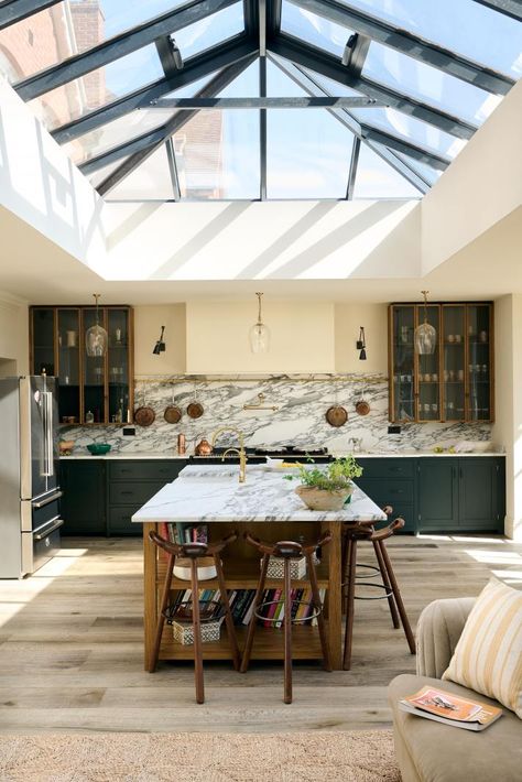 Countryside Kitchen, Skylight Kitchen, Wall Cupboards, Devol Kitchens, Glazed Walls, Kitchen Cabinet Styles, Huge Windows, Oak Doors, Kitchen Extension