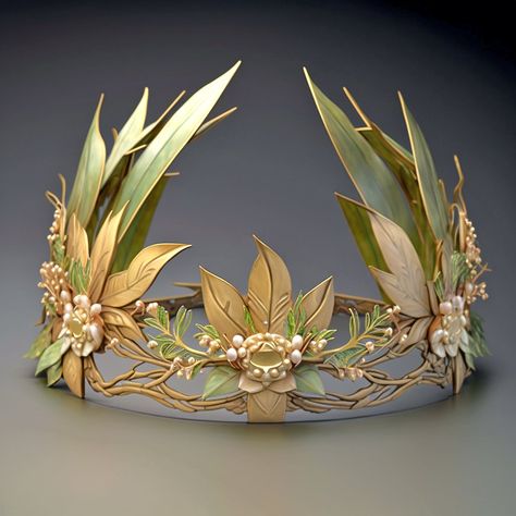 Hannah Fantasy Crown, Grace Fantasy Crown, Emma Fantasy Crown, Forest Queen Crown, Sarah Fantasy Crown, Fantasy Crown Aesthetic, Crown Fantasy Art, Crown Concept Art, Fantasy Crown Queens