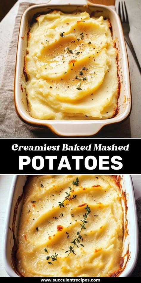 Treat yourself to the ultimate comfort dish with these Irresistibly Creamy Baked Mashed Potatoes! This recipe delivers smooth, flavorful potatoes with a crispy, cheese-topped crust that’s simply heavenly. Baked Mash Potatoes, Baked Mashed Potatoes Recipe, Make Ahead Dishes, Mashed Potatoes Recipes, Christmas Dinner Recipes Easy, Cream Cheese Potatoes, Baked Mashed Potatoes, Ms Recipes, Mashed Potato Casserole