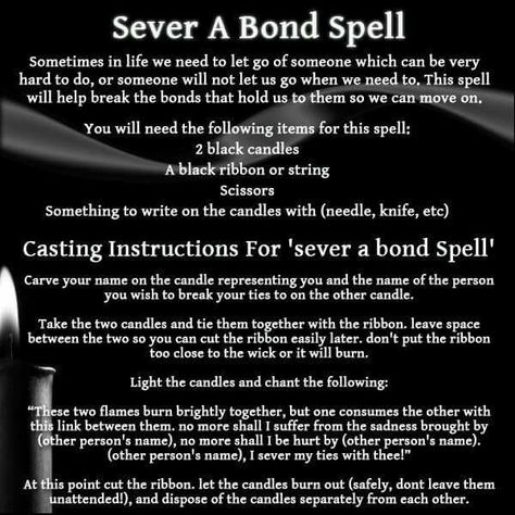 Break bonds spell. Hoodoo Spells, Witchcraft Spells For Beginners, Spells For Beginners, Wiccan Magic, Magick Spells, Eclectic Witch, Wiccan Spell Book, Witchcraft Spell Books, Witch Spell Book