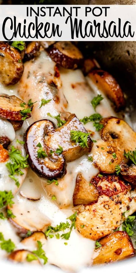 Italian Chicken Marsala, Creamy Instant Pot Chicken, Instant Pot Chicken Marsala, Chicken Instapot, Chicken Marsala Recipe, Chicken Smothered, Marsala Sauce, Chicken Breast Crockpot Recipes, Marsala Recipe