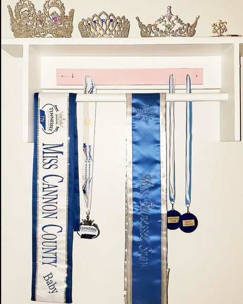 1st year of Pageants Pageant Crown Display, Crown Display Ideas, Pageant Crown Display Ideas, Crown Display, Pageant Queen, Pageant Life, Trophy Display, Pageant Crowns, 1st Year