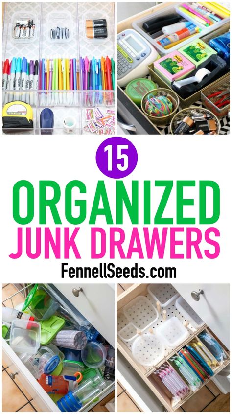 Pictures of organized junk drawers Organize Junk Drawer, Junk Drawer Organization, Drawer Organization Ideas, Diy Drawer Organizer, Junk Drawer Organizing, Junk Drawers, Paper Clutter Organization, Drawer Organization, Diy Drawers