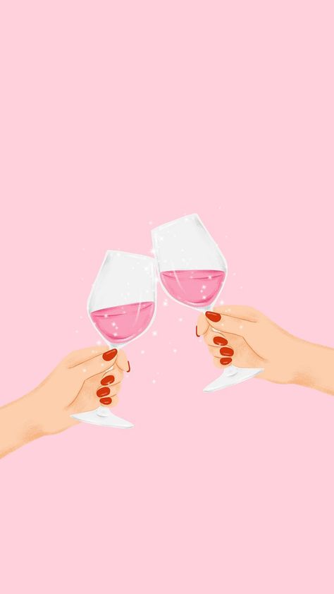 Save Wine Pink Aesthetic, Wine Glass Clinking, New Year Pink Wallpaper, Pink New Year Aesthetic, Wine Glasses Illustration, Wine Background Wallpapers, Wine Wallpaper Iphone, Cute New Years Wallpapers, Wine Glass Wallpaper