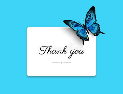 Thank you blank card. With beautiful blue butterfly. Text outlined , #sponsored, #beautiful, #card, #blank, #blue, #outlined #ad Blank Card Design, Thank You Messages Gratitude, Thank You Wallpaper, Wedding Flower Jewelry, Thanksgiving Messages, Thank You Wishes, Thank You Images, Artsy Background, Thank You Card Design