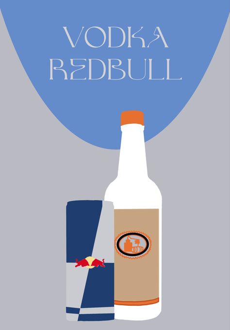 Vodka Red Bull, Vodka Poster, Vodka Redbull, Vodka Red, Bull Graphic, Trendy Graphics, Senior Year Fun, Cooler Ideas, Cocktail Drinks Alcoholic