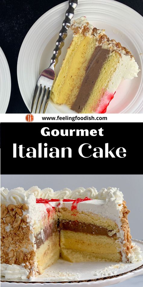 Neat Cake Ideas, Baking With Rum, Rum Layer Cake, Italian Rum Cake Recipe Authentic, Italian Custard Cake, Italian Creme Cake Recipes Easy, Cake With Pudding Layer, Italian Birthday Cake Ideas, Italian Buttercream Cake