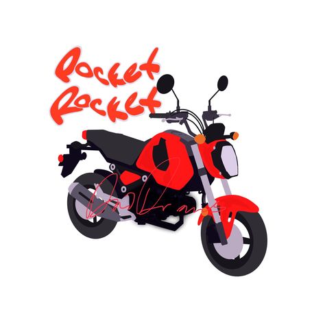 pocket rocket honda grom Rocket Sticker, Pocket Rocket, Rocket Design, Honda Grom, Rocket, Stationary Bike, Sticker Design, Baby Strollers, Sell Your Art