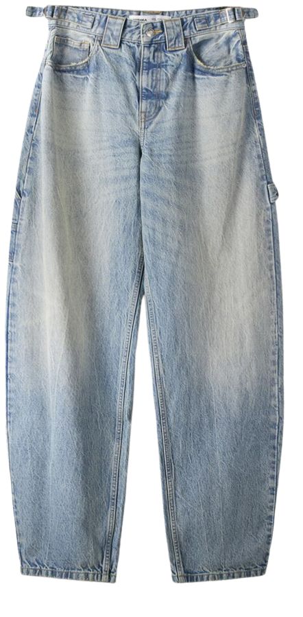 Now $49. Shop and get ideas of how to wear Bershka Baggy carpenter jeans - New - Women | Bershka or find similar products for less. Cheap Baggy Washed Blue Jeans, Baggy Jeans Png Aesthetic, Baggy High-rise Washed Blue Jeans, Bershka Baggy Jeans, Baggy High-waist Washed Blue Cargo Jeans, Baggy Carpenter Jeans, Bershka Jeans, Baggy Jeans For Women, Low Rise Baggy Jeans