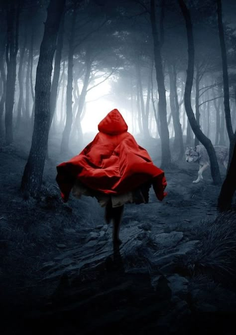 Red Cloak, Red Riding Hood, Cloak, Walking, Red