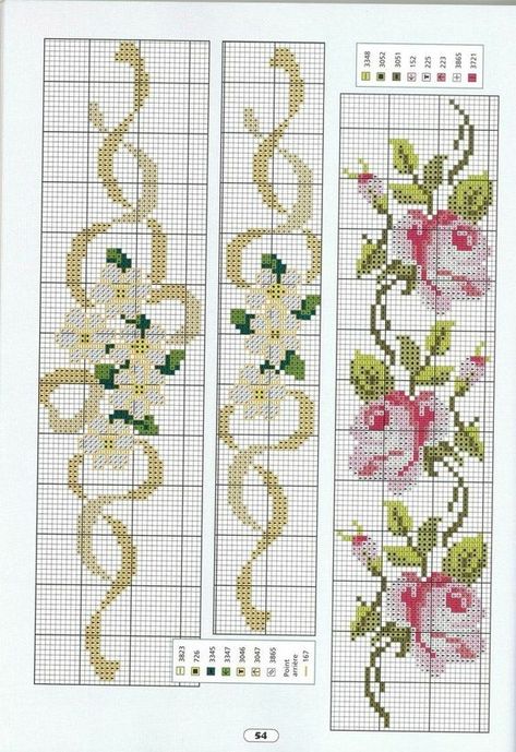 Modèles De Point De Croix Gratuits, Cross Stitch Border Pattern, Pola Kristik, Cross Stitch Bookmarks, Cross Stitch Patterns Flowers, Beautiful Cross Stitch, Cross Stitch Borders, Floral Cross Stitch, Cross Stitch Rose