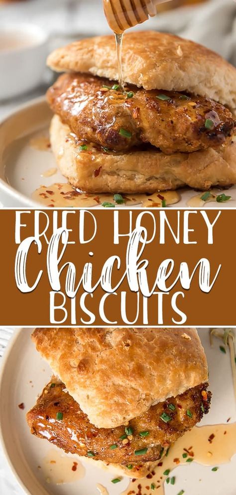 Give up the drive-thru - whip up your own irresistible fried Chicken Biscuits for dinner tonight instead! Easy homemade Bee Harmony Honey -buttermilk biscuits team up with air fryer chicken, spicy hot honey, and fresh chives for a flavor combo that’s sure to be a new favorite. #crumbykitchen #beesponsible #beeharmonyhoney #ad #chickenrecipes #biscuits #honey Biscuits For Dinner, Fried Chicken Biscuits, Chicken Biscuits, Buttermilk Fried Chicken, Chicken And Biscuits, Low Carb Chicken Recipes, Hot Sandwich, Hot Honey, Honey Chicken