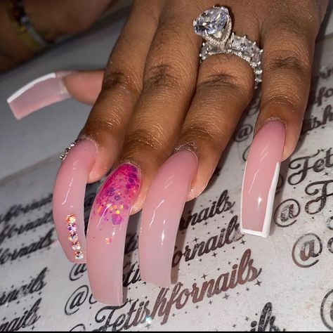 French Tips Stiletto Nails, Walk With God, Curved Nails, Dope Nail Designs, Exotic Nails, Long Acrylic Nails Coffin, Unique Acrylic Nails, Long Square Acrylic Nails, Bling Acrylic Nails