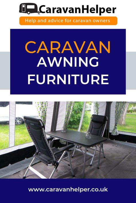 Furniture is a fantastic way of improving the appearance of the awning of your touring caravan and enhancing your overall holiday experience. This article will be looking at different caravan awning furniture ideas that can do just what I mentioned. Subjects that we'll be looking at include recliner chairs, awning table and chair sets, inflatable awning furniture or footrests. Find out the best of each of these categories that we could find at Caravan Helper UK! #caravans #awning #camping #rving Awning Furniture, Caravan Awning Interior, Small Caravans, Touring Caravan, Caravan Awnings, Camping Park, Family Summer Vacation, Recliner Chairs, Vintage Caravans